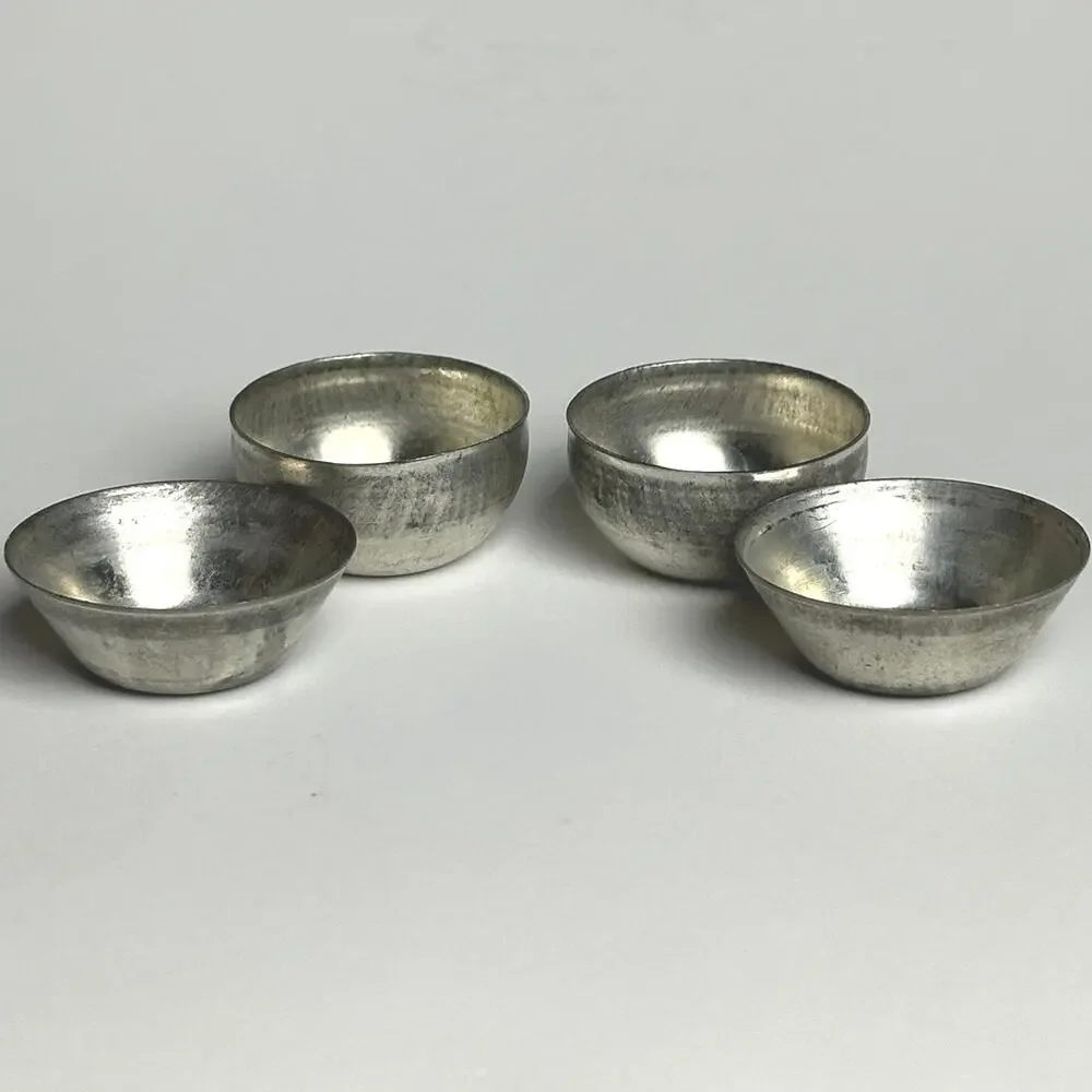 French vintage pastry molds set 4 tinplate cups timbale custard brioche mousse